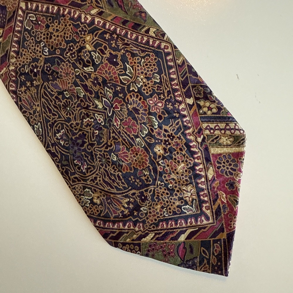 Vintage Conte San Giorgio Silk Tie Made In Italy Abstract Patchwork Paisley